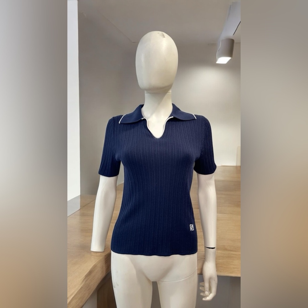 Ports 1961 Navy Blue Short Sleeve Top
